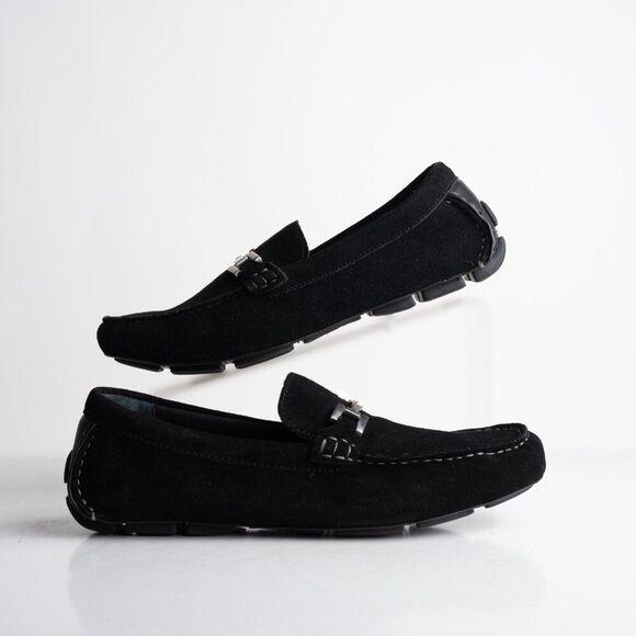Alfani Mens Merry Suede Derby Loafers Horse Bit Black Sz US 8 M New